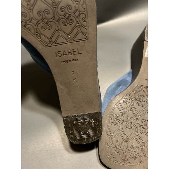 Brighton Isabel Blue and Silver Leather Slip on Sandal Wedge Mules - Picture 4 of 6